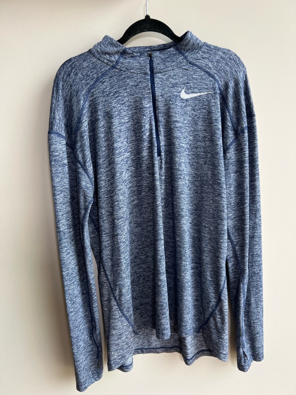 Nike Heathered Navy & White Dri-FIT Running Top